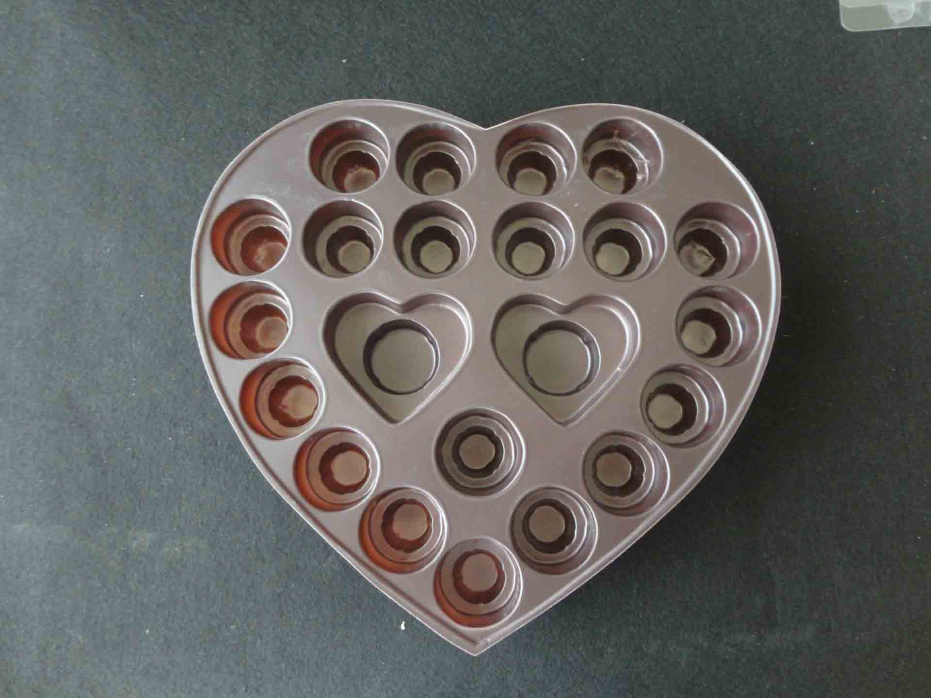 Chocolate plastic packaging tray